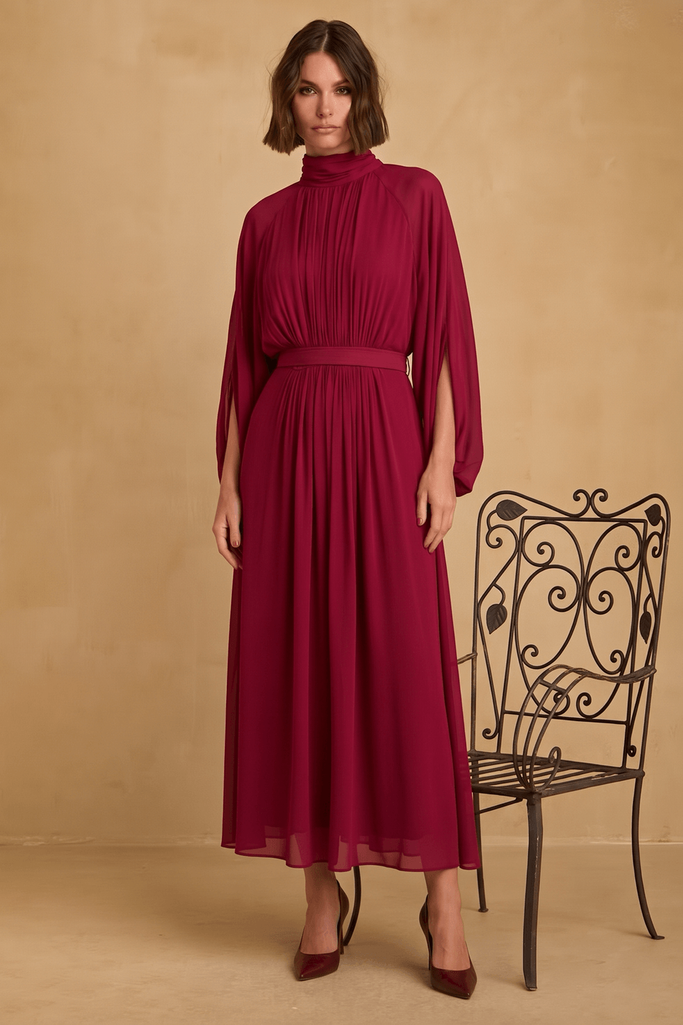 Vestido Paulina Bordô